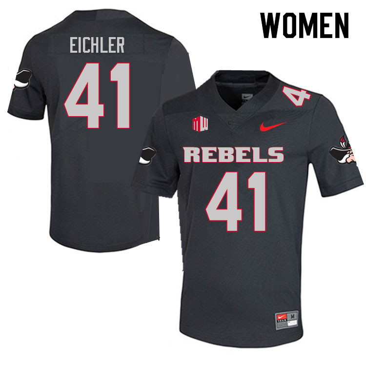 Women #41 Jaylen Eichler UNLV Rebels College Football Jerseys Sale-Charcoal